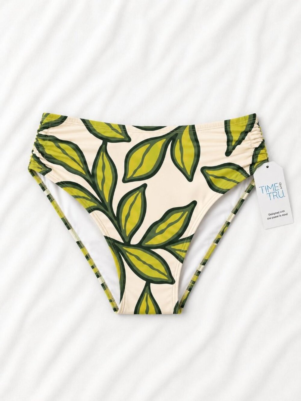 Time and Tru Women's Side Shirred Bikini Bottoms Size XL (16-18) NWT
